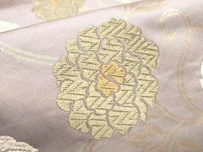 平和屋着物●六通柄　京袋帯　唐織　花唐草文　金糸　正絹　逸品　CABD5919hy