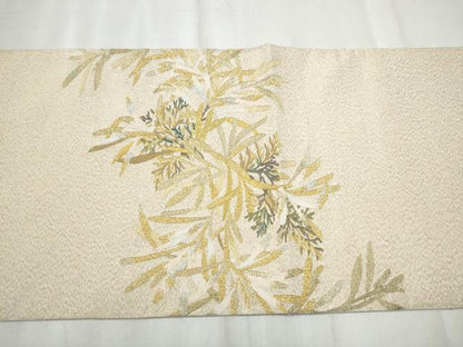 平和屋着物●六通柄袋帯　綴れ　枝葉丸文　金銀糸　正絹　逸品　CABD5920hy