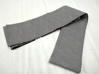 平和屋着物●両面　半幅帯　ガイコツ　骸骨　市松文様　綿　逸品　CABD5934hy