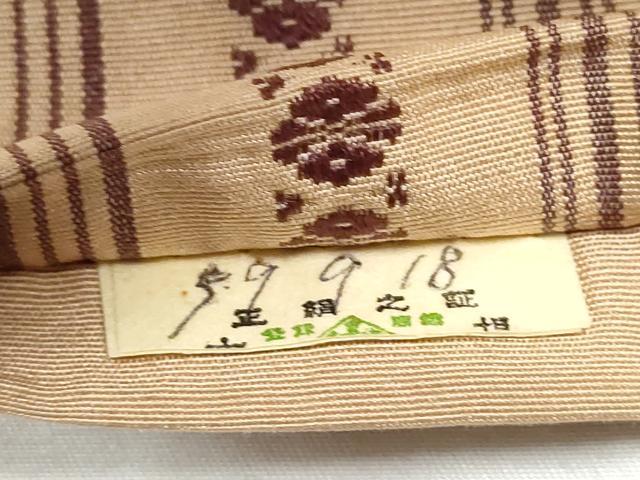 平和屋着物●本場筑前博多織　半幅帯　献上　証紙付き　正絹　逸品　CABD5938hy