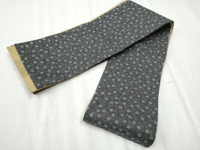 平和屋着物●半幅帯　市松蔦の葉文　CABD5944hy