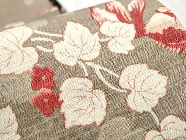 平和屋着物●両面　半幅帯　金魚　枝花文　綿　逸品　CABD5948hy