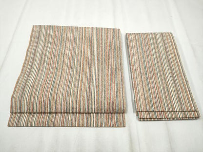 平和屋着物●つけ帯　間道　鬼しぼ縮緬　正絹　逸品　CABD5953hy
