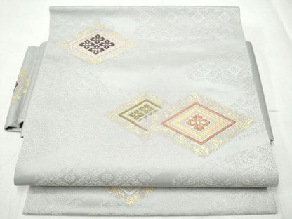 平和屋着物●つけ帯　唐織　菱花文　金糸　正絹　逸品　CABD5956hy