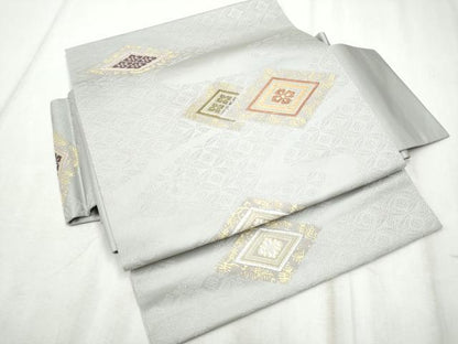 平和屋着物●つけ帯　唐織　菱花文　金糸　正絹　逸品　CABD5956hy