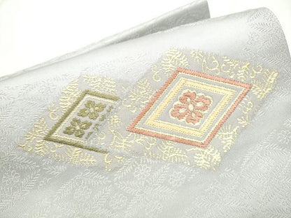 平和屋着物●つけ帯　唐織　菱花文　金糸　正絹　逸品　CABD5956hy