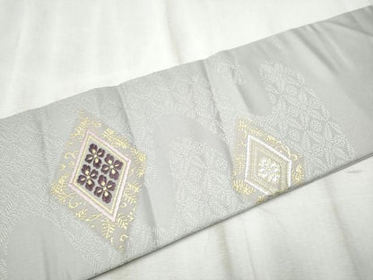 平和屋着物●つけ帯　唐織　菱花文　金糸　正絹　逸品　CABD5956hy