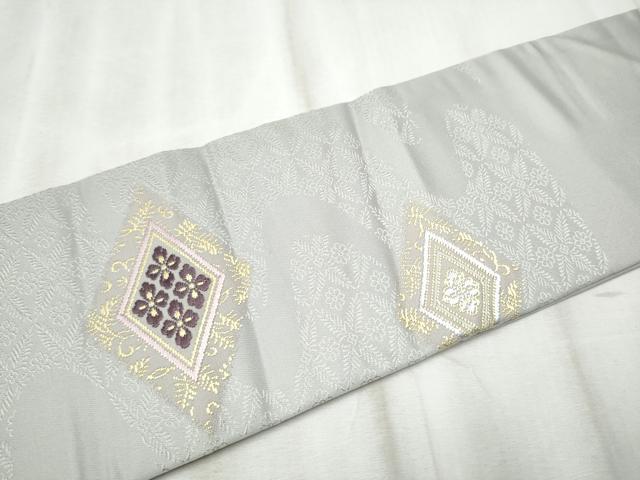 平和屋着物●つけ帯　唐織　菱花文　金糸　正絹　逸品　CABD5956hy