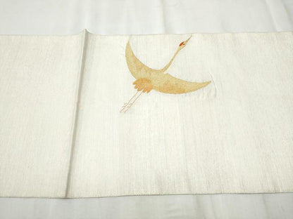 平和屋着物●太鼓柄袋帯　綴れ　飛鶴文　金銀糸　正絹　逸品　CABD5961hy