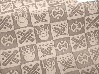 平和屋着物●六通柄袋帯　市松宝尽くし文　正絹　逸品　CABD5966hy