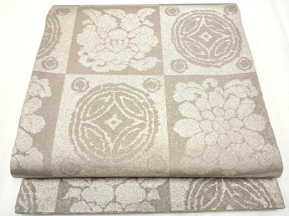 平和屋着物●両面　全通柄袋帯　遠州七宝　金糸　正絹　逸品　CABD5970hy