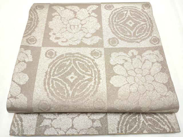 平和屋着物●両面　全通柄袋帯　遠州七宝　金糸　正絹　逸品　CABD5970hy