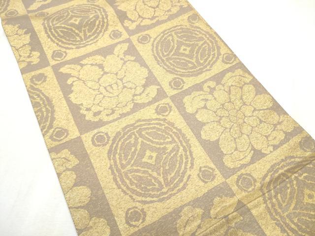 平和屋着物●両面　全通柄袋帯　遠州七宝　金糸　正絹　逸品　CABD5970hy