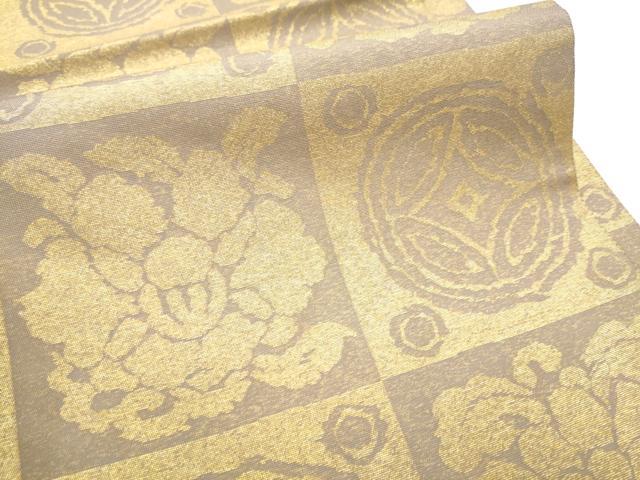 平和屋着物●両面　全通柄袋帯　遠州七宝　金糸　正絹　逸品　CABD5970hy