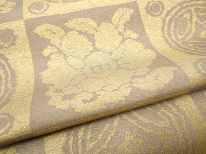 平和屋着物●両面　全通柄袋帯　遠州七宝　金糸　正絹　逸品　CABD5970hy