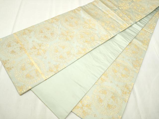 平和屋着物●龍村晋謹製　全通柄袋帯　天平猟獣文錦　金糸　正絹　逸品　CABD5979hy