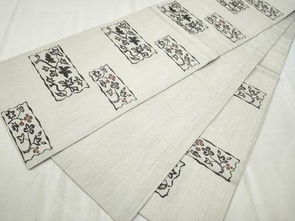 平和屋着物●六通柄袋帯　枝花文　正絹　逸品　未使用　CABD5981hy