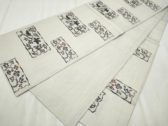 平和屋着物●六通柄袋帯　枝花文　正絹　逸品　未使用　CABD5981hy