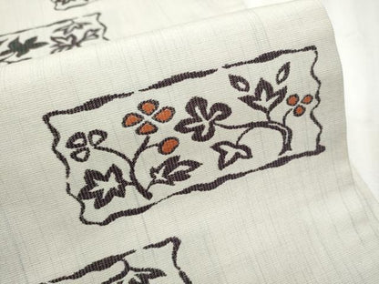 平和屋着物●六通柄袋帯　枝花文　正絹　逸品　未使用　CABD5981hy