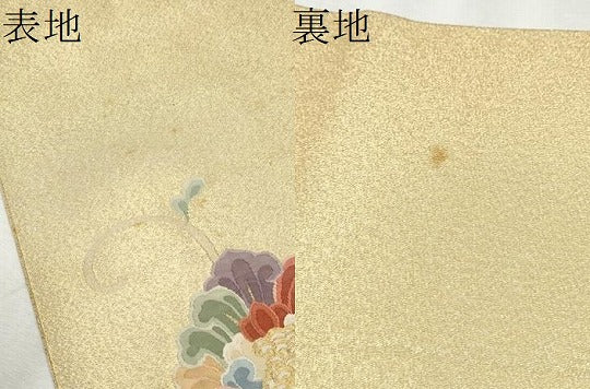 平和屋着物●太鼓柄袋帯　綴れ　更紗花鳥文　金糸　正絹　逸品　CABD5984hy