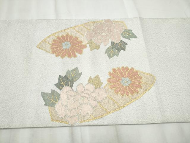 平和屋着物●太鼓柄袋帯　綴れ　籬草版文　正絹　逸品　CABD5988hy