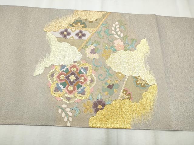平和屋着物●爪掻き本綴れ　太鼓柄袋帯　正倉院鳳凰花文　金銀糸　正絹　逸品　CABD5994hy