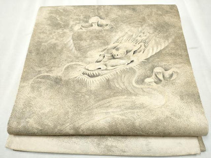 平和屋着物●太鼓柄袋帯　龍　引箔　正絹　逸品　CABD5998hy