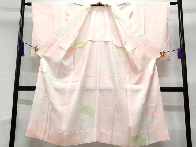 平和屋着物■長襦袢 無双仕立て 流水バラ地紋 暈し染め 正絹 逸品 CABD6043fb