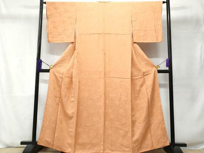 平和屋着物■上質な色無地　草花地紋　江戸茶色　正絹　逸品　CABD6095fb
