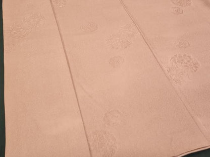 平和屋着物■上質な色無地　花丸地紋　水柿色　正絹　逸品　CABD6100fb
