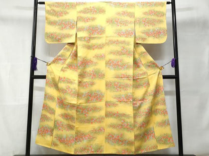平和屋着物■上質な小紋　草花文　暈し染め　金彩　正絹　逸品　CABD6125fb