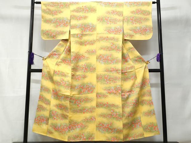 平和屋着物■上質な小紋　草花文　暈し染め　金彩　正絹　逸品　CABD6125fb