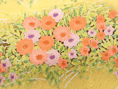 平和屋着物■上質な小紋　草花文　暈し染め　金彩　正絹　逸品　CABD6125fb