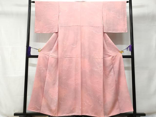 平和屋着物■上質な小紋　地紋起こし　雲取り文　暈し染め　正絹　逸品　未使用　CABD6127fb