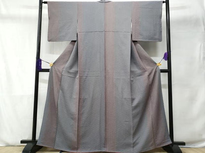 平和屋着物■上質な小紋　麻の葉舞花文　正絹　逸品　CABD6141fb