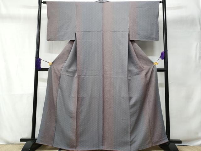 平和屋着物■上質な小紋　麻の葉舞花文　正絹　逸品　CABD6141fb