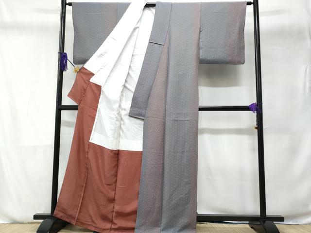平和屋着物■上質な小紋　麻の葉舞花文　正絹　逸品　CABD6141fb