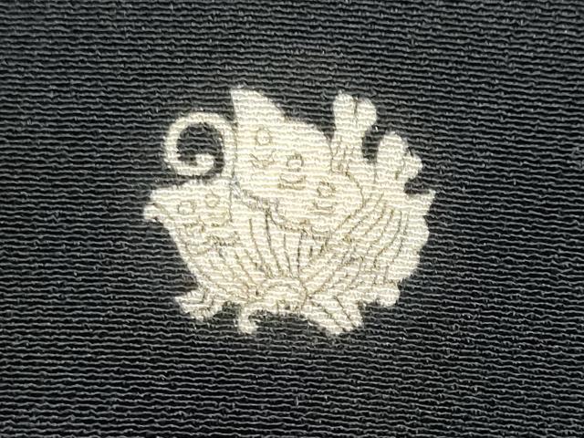 平和屋着物■豪華黒留袖　駒刺繍　尾長鳥檜扇花文　金彩　正絹　逸品　CABD6148fb