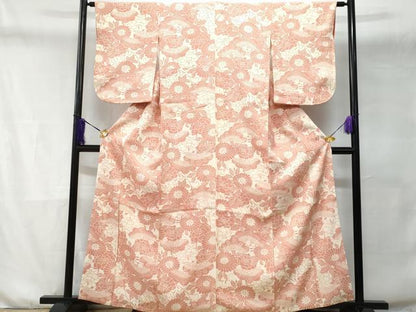 平和屋着物■上質な小紋　花松文　鮫小紋柄　正絹　逸品　CABD6162fb