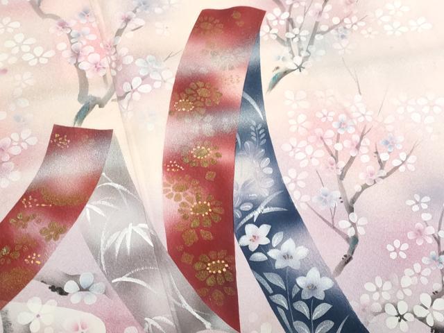 平和屋着物■訪問着　熨斗枝花文　暈し染め　金彩　正絹　逸品　CABD6165fb