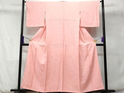 平和屋着物■上質な色無地　立波地紋　紅梅色　正絹　逸品　未使用　CABD6168fb