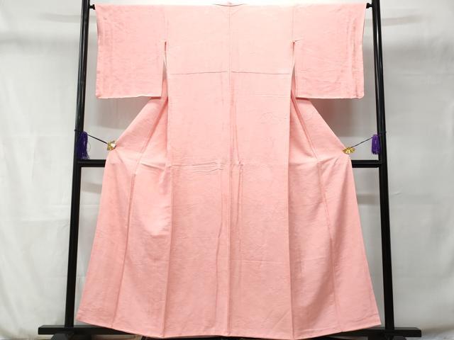 平和屋着物■上質な色無地　立波地紋　紅梅色　正絹　逸品　未使用　CABD6168fb