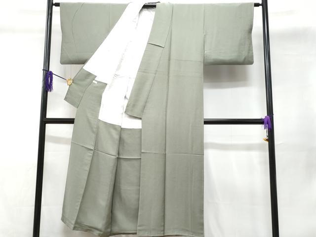 平和屋着物■上質な色無地 山鳩色 反端付き 正絹 逸品 CABD6264fb