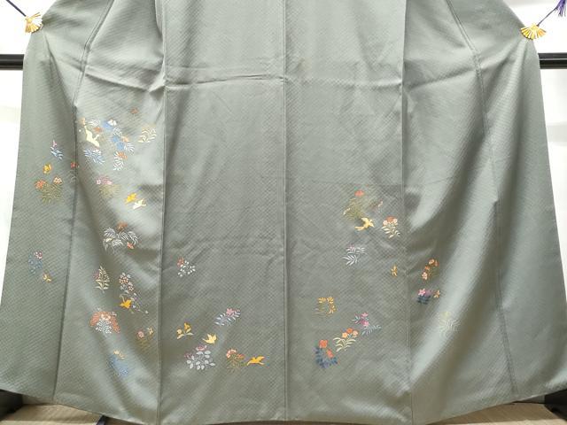 平和屋着物■訪問着 刺繍 花喰い鳥 金彩 正絹 逸品 CABD6268fb