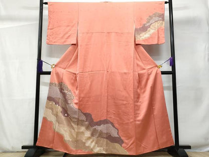 平和屋着物■訪問着 絞り 道長吹き寄せ文 暈し染め 金彩正絹 逸品 CABD6271fb