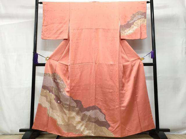 平和屋着物■訪問着 絞り 道長吹き寄せ文 暈し染め 金彩正絹 逸品 CABD6271fb
