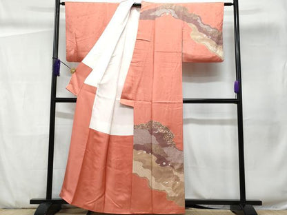 平和屋着物■訪問着 絞り 道長吹き寄せ文 暈し染め 金彩正絹 逸品 CABD6271fb