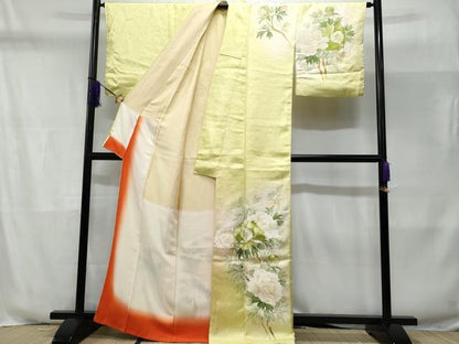 平和屋着物■訪問着 枝牡丹 暈し染め 正絹 逸品 CABD6295fb
