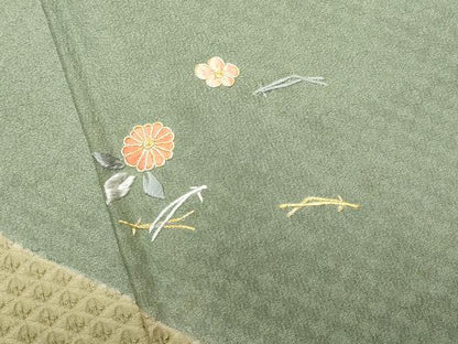 平和屋着物■豪華色留袖 駒刺繍 吹き寄せ文 正絹 逸品 CABD6322fb