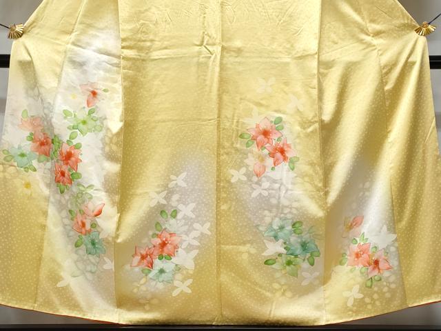 平和屋着物■訪問着 草花文 暈し染め 正絹 逸品 CABD6334fb